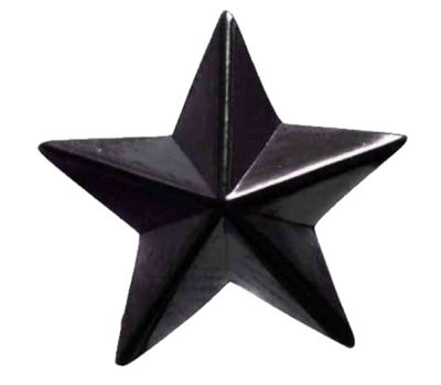 Звезда на погоны пласт. на закрутке, большая 20 мм, иссиня-черная