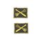 Нашивки петличные Войска ПВО, оливковые с желтым кантом, на липучке