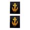 Нашивки петличные ВМФ, черный фон с желтым якорем