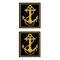 Нашивки петличные ВМФ, черный фон с желтым якорем и кантом (на липучке)